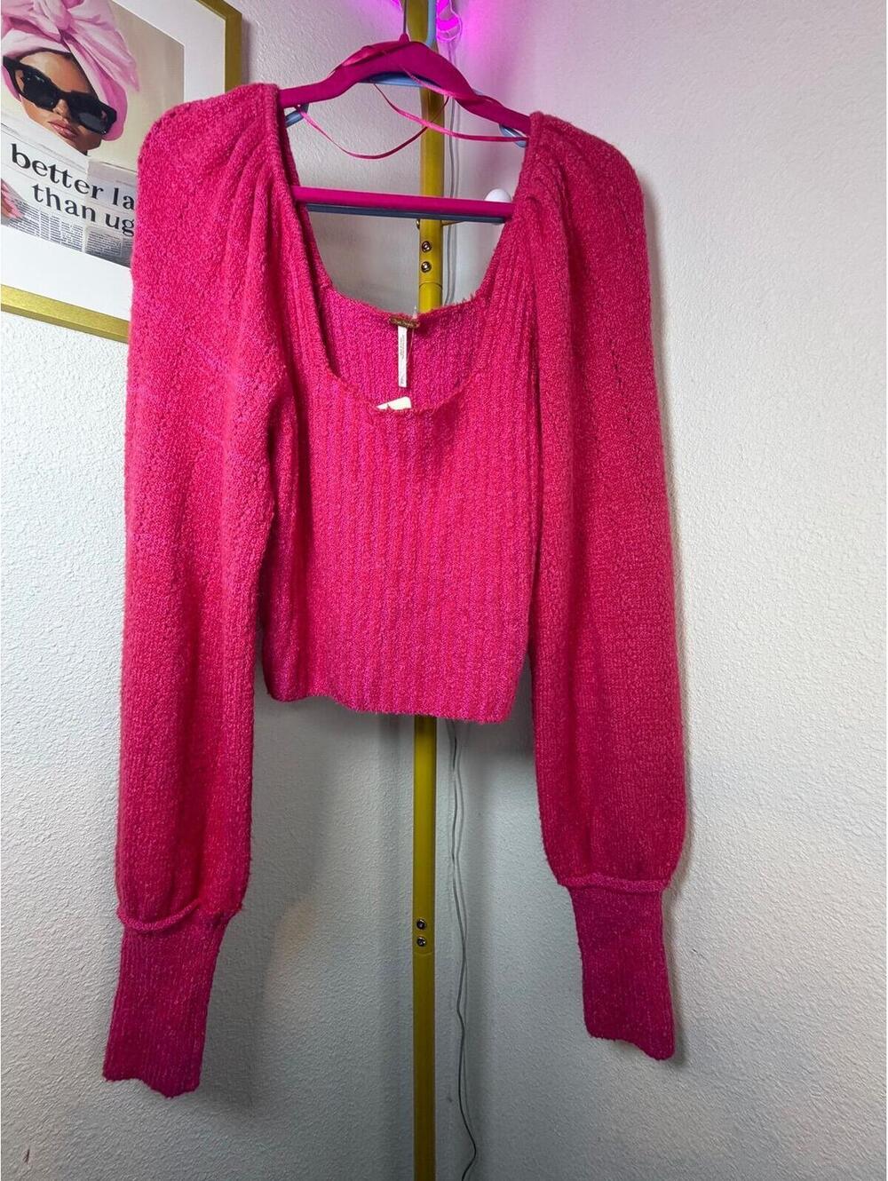 FREE PEOPLE PINK SWEATER - NWT LARGE